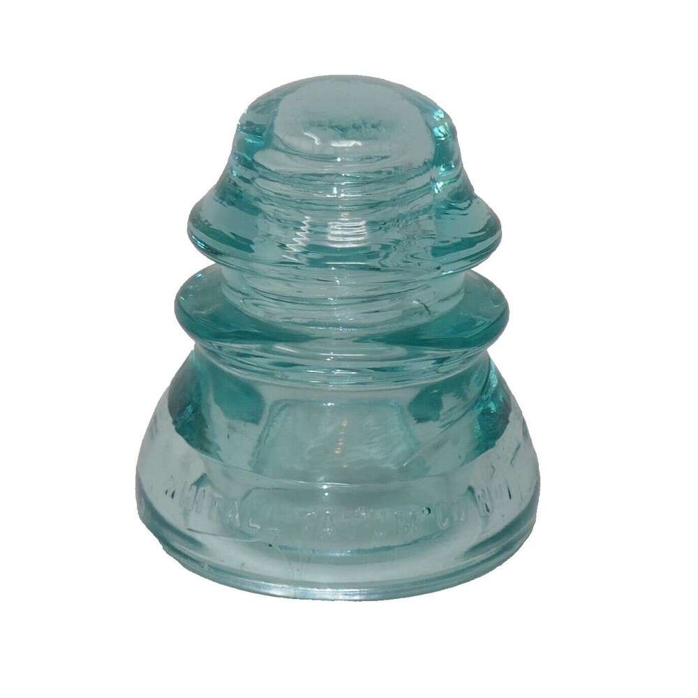 Whitall & Tatum Co No 1 Aqua Blue Glass Insulator Made in USA